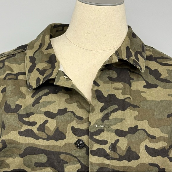 NWT Lularoe Kenny Demin Jacket 3XL Jungle Camouflage Unisex Jean Rare Unicorn 3X - Picture 4 of 10